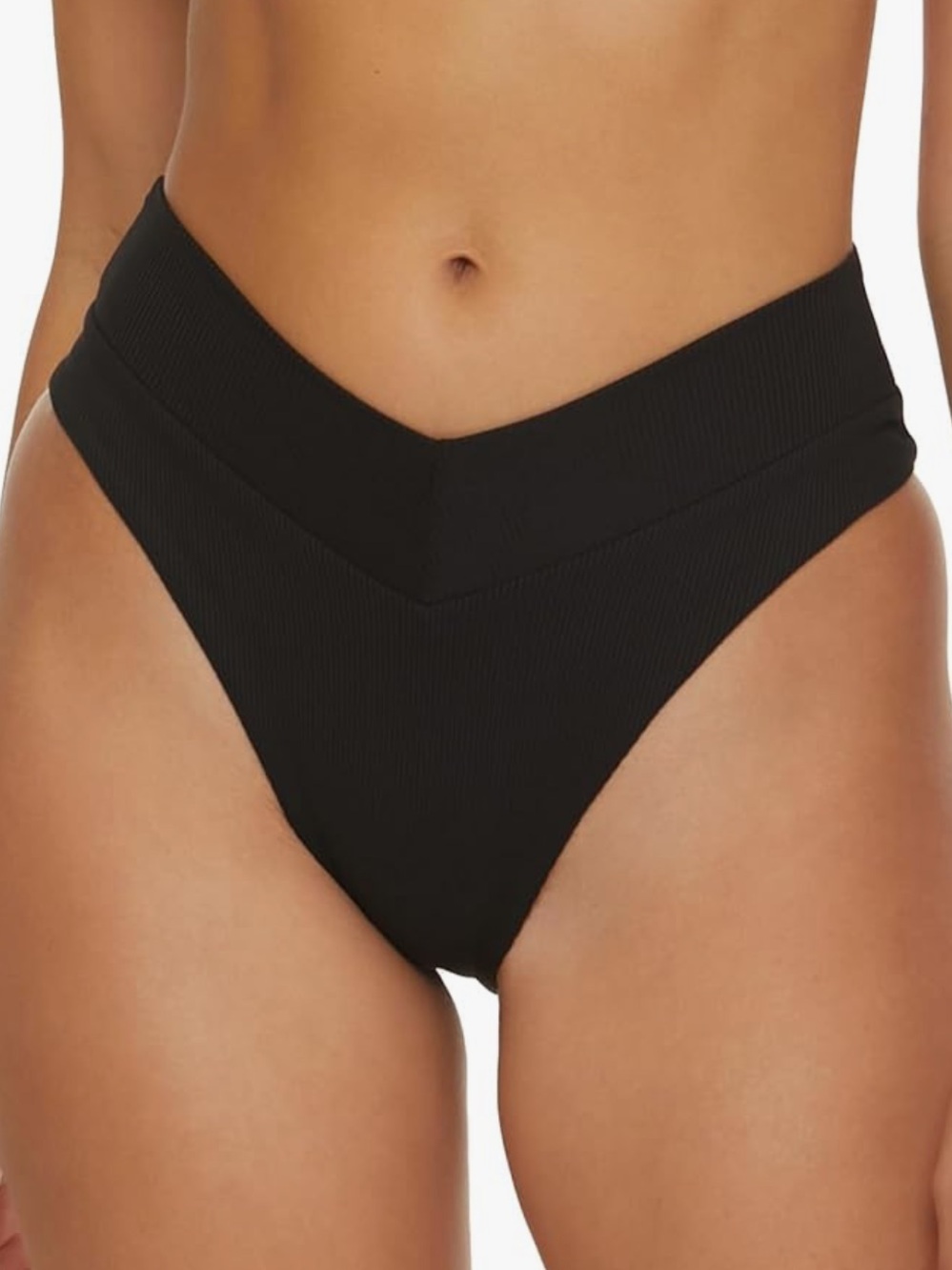 🌻NEW w/tag BECCA Rebecca Virtue Modern Edge High Waist Bikini Bottom Ribbed XS